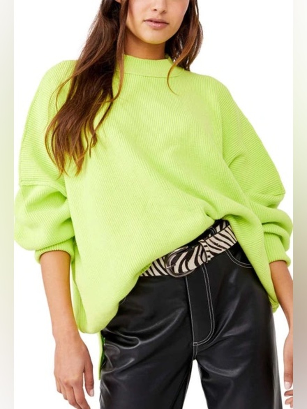 Free People Acid Lime Easy Street Tunic Sweater